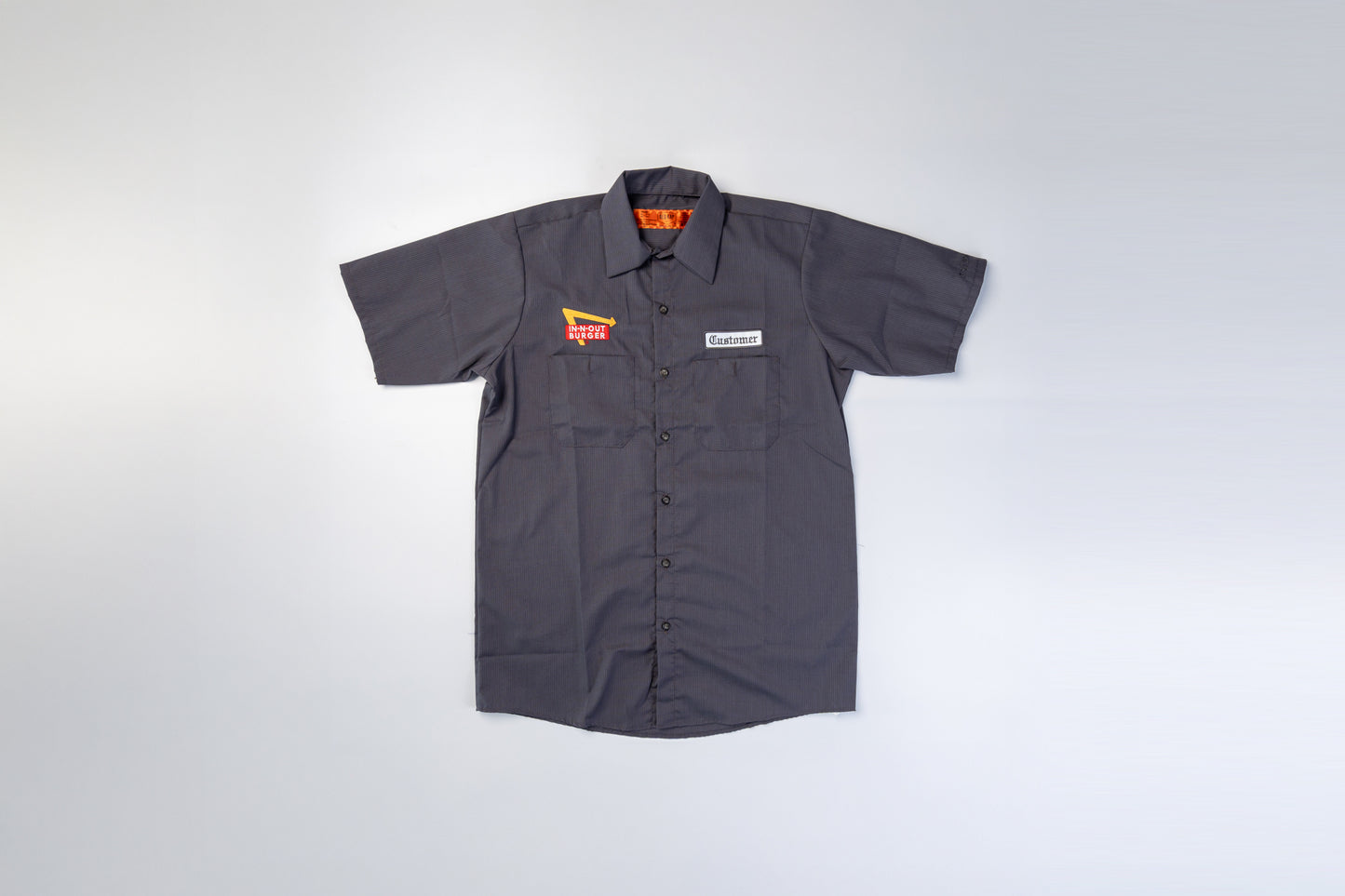【US限定】In-N-Out Burger インアンドアウトバーガー  半袖シャツ RED KAP　ワークシャツ　グレー